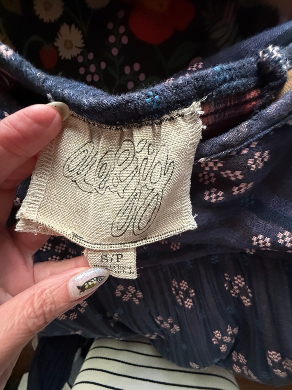 Ace & Jig Navy and Light Pink Midi Dress - Picture 2 of 3